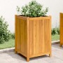 Jardinera con forro madera maciza de acacia 50x50x75 cm