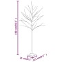 Abedul artificial blanco con 72 LEDs blanco cálido 150 cm