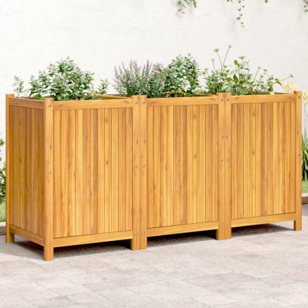 Jardinera con forro madera maciza de acacia 150x50x75 cm