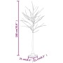 Abedul artificial blanco con 96 LEDs blanco cálido 180 cm