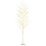 Abedul artificial blanco con 672 LEDs blanco cálido 400 cm