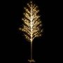 Abedul artificial blanco con 672 LEDs blanco cálido 400 cm