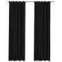 Blackout curtains with hooks linen look 2 pcs anthracite 140x225cm by vidaXL, Curtains and curtains - Ref: Foro24-321165, Pri...
