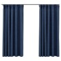 Blackout curtains with hooks linen look 2 pcs blue 140x175 cm by vidaXL, Curtains and curtains - Ref: Foro24-321180, Price: 4...