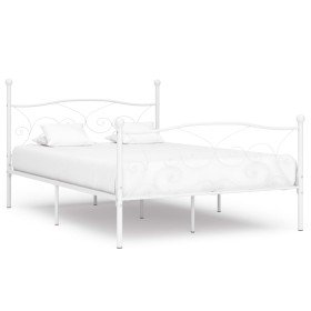 Estructura cama con somier sin colchón metal blanco 140x200 cm en Camas y somieres | Comprar online en Foro24