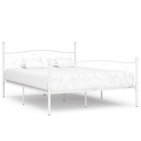 Estructura cama con somier sin colchón metal blanco 200x200 cm Estructura cama con somier sin colchón metal blanco 200x200 cm