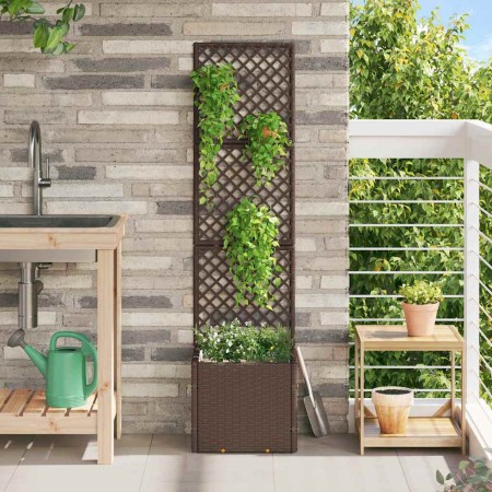 Jardinera Marrón 35 x 30 x 135 cm Metal