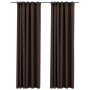 Blackout curtains hooks linen look 2 pcs gray taupe140x245cm by vidaXL, Curtains and curtains - Ref: Foro24-321206, Price: 43...