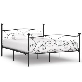Estructura de cama con somier metal negro 180x200 cm Estructura de cama con somier metal negro 180x200 cm