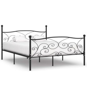 Estructura cama con somier sin colchón metal negro 200x200 cm Estructura cama con somier sin colchón metal negro 200x200 cm