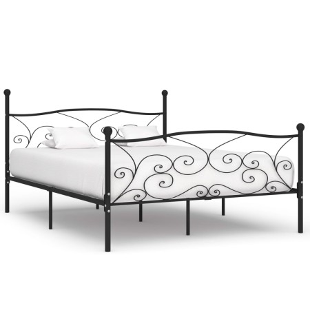 Estructura cama con somier sin colchón metal negro 200x200 cm