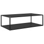 Mesa de centro vidrio templado negro 120x60x35 cm