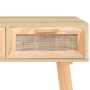Mesa consola madera pino maciza ratán natural 105x30x75 cm
