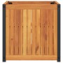 Jardinera de madera maciza de acacia y acero 45x45x44 cm