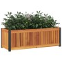 Jardinera de madera maciza de acacia y acero 80x30x27,5 cm en Maceteros y jardineras | Comprar online en Foro24