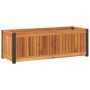 Jardinera de madera maciza de acacia y acero 80x30x27,5 cm en Maceteros y jardineras | Comprar online en Foro24