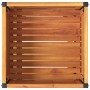Jardinera con estante madera maciza acacia y acero 45x45x80 cm