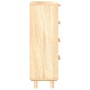Aparador marrón madera pino maciza y ratán natural 40x30x90 cm