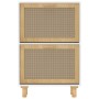Zapatero madera contrachapada blanco ratán natural 52x25x80 cm