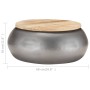 Mesa de centro de madera de mango maciza gris 68x68x30 cm