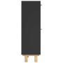 Zapatero madera contrachapada negro ratán natural 52x25x80 cm