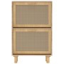 Zapatero madera contrachapada marrón ratán natural 52x25x80 cm