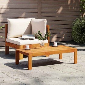 Sofás de jardín 2 pzas con cojines madera maciza acacia