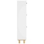 Zapatero madera contrachapada blanco ratán natural 52x25x115 cm