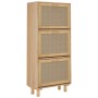 Zapatero madera contrachapada marrón ratán natural 52x25x115 cm