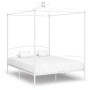 Estructura de cama con dosel sin colchón metal blanco 180x200cm