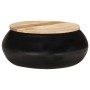Mesa de centro de madera de mango maciza negra 68x68x30 cm de vidaXL, Mesas de centro - Ref: Foro24-323533, Precio: 176,28 €,...