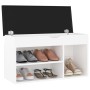 Schuhbank mit weißem Holzwerkstoffkissen 80x30x47 cm von vidaXL, Schuhregale und Schuhorganisatoren - Ref: Foro24-326759, Pre...
