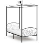 Estructura cama con dosel sin colchón metal negro 100x200 cm