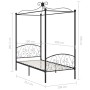 Estructura cama con dosel sin colchón metal negro 100x200 cm
