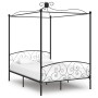 Estructura cama con dosel sin colchón metal negro 120x200 cm