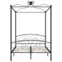 Estructura cama con dosel sin colchón metal negro 120x200 cm