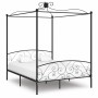 Estructura de cama con dosel sin colchón metal negro 180x200 cm