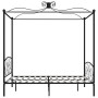 Estructura de cama con dosel sin colchón metal negro 180x200 cm