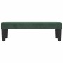 Banco de terciopelo verde oscuro 100x30x30 cm