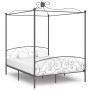 Estructura cama con dosel sin colchón metal gris 180x200 cm