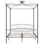 Estructura cama con dosel sin colchón metal gris 180x200 cm