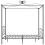 Estructura cama con dosel sin colchón metal gris 180x200 cm