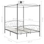 Estructura cama con dosel sin colchón metal gris 180x200 cm