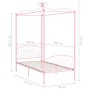 Estructura de cama con dosel sin colchón metal rosa 90x200 cm