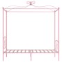 Estructura cama con dosel sin colchón metal rosa 100x200 cm
