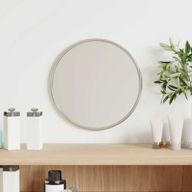 Espejo de pared redondo plateado Ø20 cm