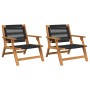Muebles de jardín 2 pcs Negro 78 x 67 x 73cm