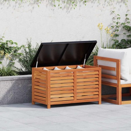 Caja de almacenaje de jardín madera maciza eucalipto 90x48x55cm