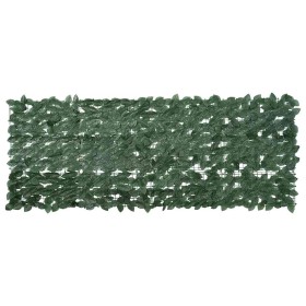 Pantalla de balcón de hojas verde oscuro 200x75 cm