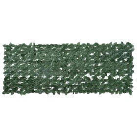 Pantalla de balcón de hojas verde oscuro 200x75 cm